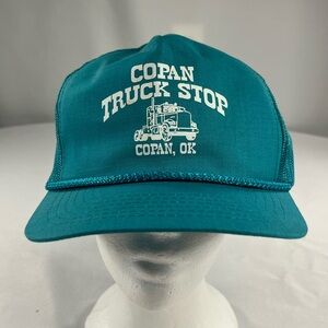 Copan Truck Stop Oklahoma  Vintage Snapback Trucker  Mesh Rope Hat